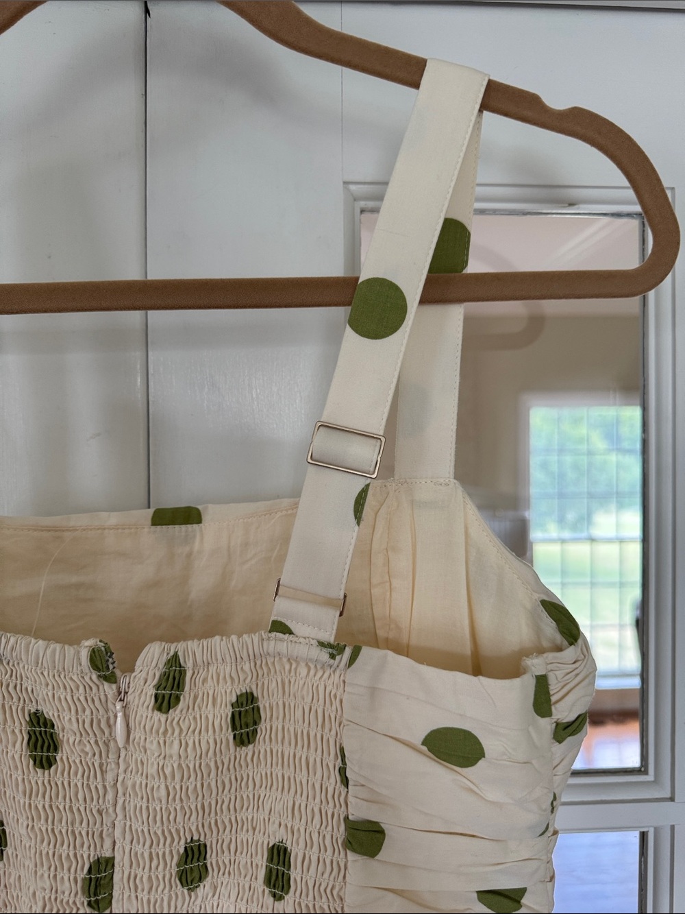 Abercrombie & Fitch Cream Sundress with Green Polka Dots - Picture 11 of 12